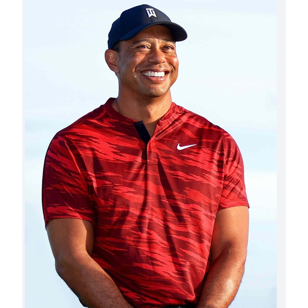 RARE Nike Mens Tiger Woods Dri-FIT Blade Collar Red Camo‎ Golf Polo Red Size L - Picture 3 of 8